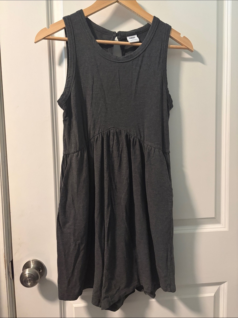 Smash + Tess Charcoal Sleeveless Gathered Romper